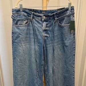 wild fable Light Blue Boyfriend Jeans with Tie Waist
